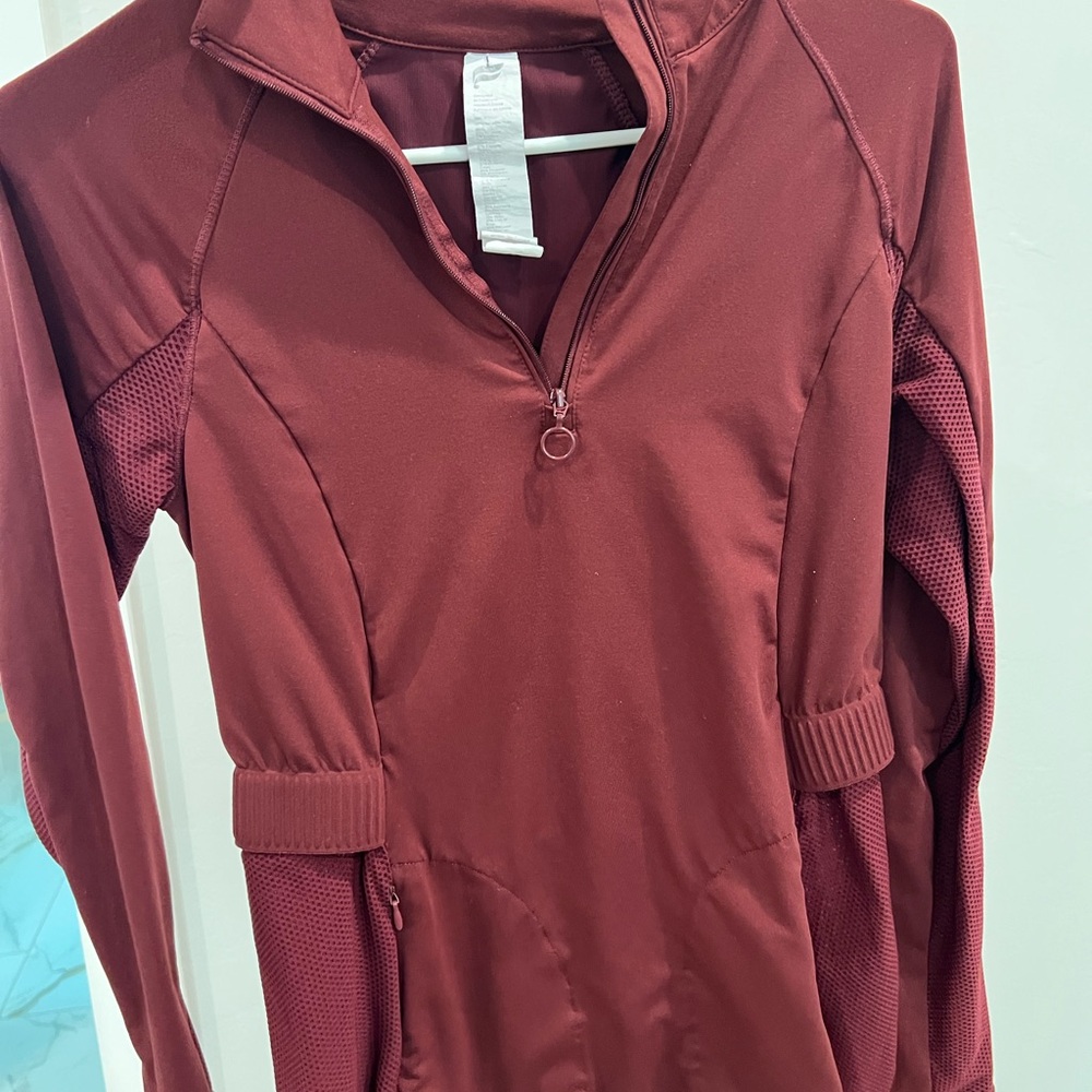 Fabletics Maroon Long Sleeve Top